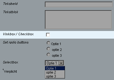 Formulier vinkbox - checkbox