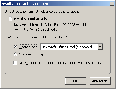 Formulier resultaten downloaden