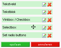 Formuliervelden sorteren