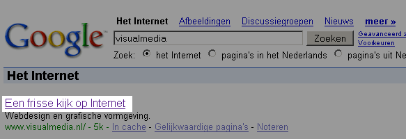 Paginatitel in Google
